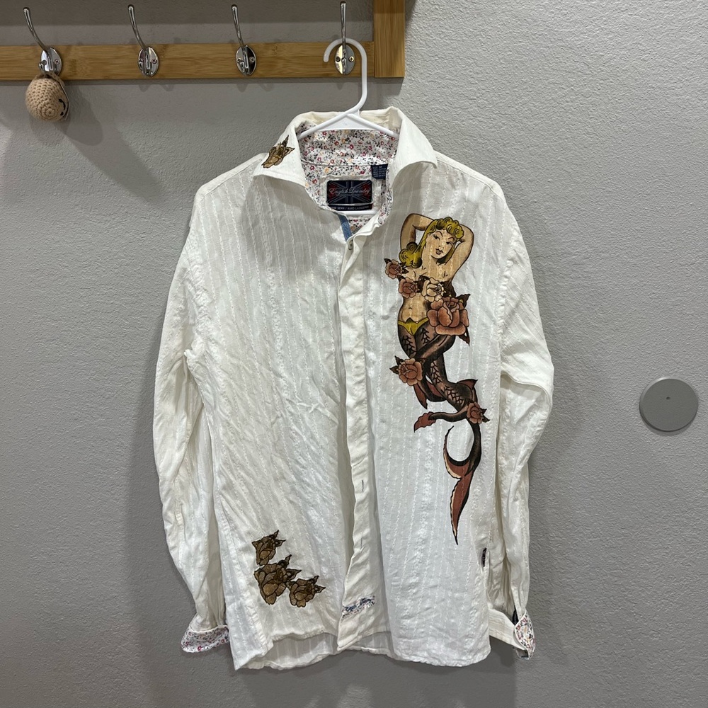 White button-down vintage